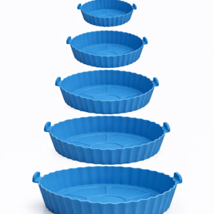 Air Fryer Liners Pot – Reusable Non-Stick BPA-Free Heat Resistant Air Fryer Accessories, Dishwasher & Oven Safe Round Baking Tray Inserts