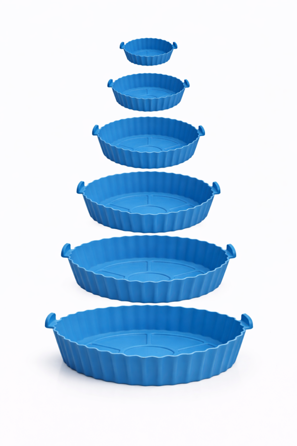 Air Fryer Liners Pot – Reusable Non-Stick BPA-Free Heat Resistant Air Fryer Accessories, Dishwasher & Oven Safe Round Baking Tray Inserts