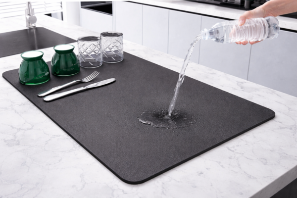 Dish Drying Mat for Kitchen (40×60 And 40x30 CM) – Super Absorbent Quick-Dry Mat with Non-Slip Rubber Backing | Water Absorbent Countertop Draining Mat for Utensils & Appliances
